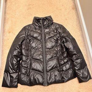 Women’s Guess Shiny Black Puffer Jacket Size Large